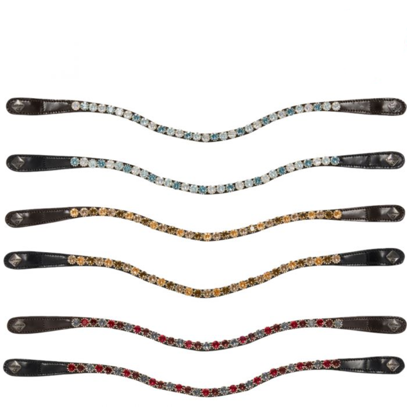 LeMieux Spectrum Diamante Browband - Black/Mocha-2